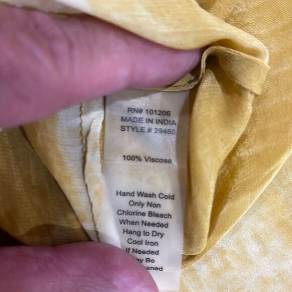 NEW! Soft Surroundings Yellow Scoop Neck Tunic ~ Side Ties ~ M - Picture 12 of 12